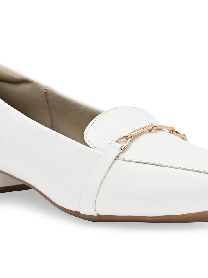 Rocia By Regal White Women Classic Square Toe Pumps