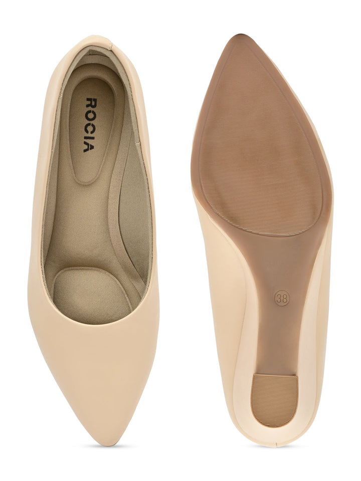 Rocia By Regal Nude Women Pointed Toe Wedges