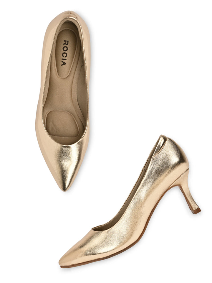 Rocia By Regal Gold Women High Heel Pumps