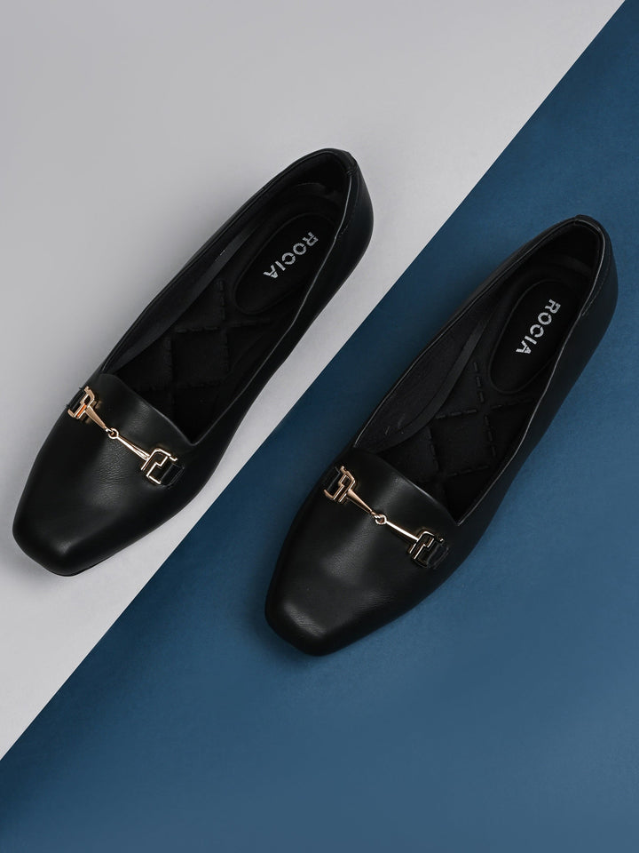 Rocia By Regal Black Women Square Toe Workwear Pumps