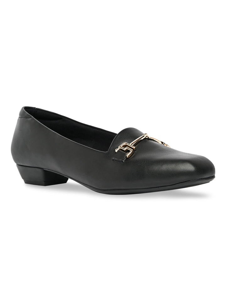 Rocia By Regal Black Women Square Toe Workwear Pumps