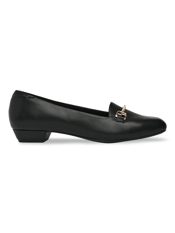 Rocia By Regal Black Women Square Toe Workwear Pumps