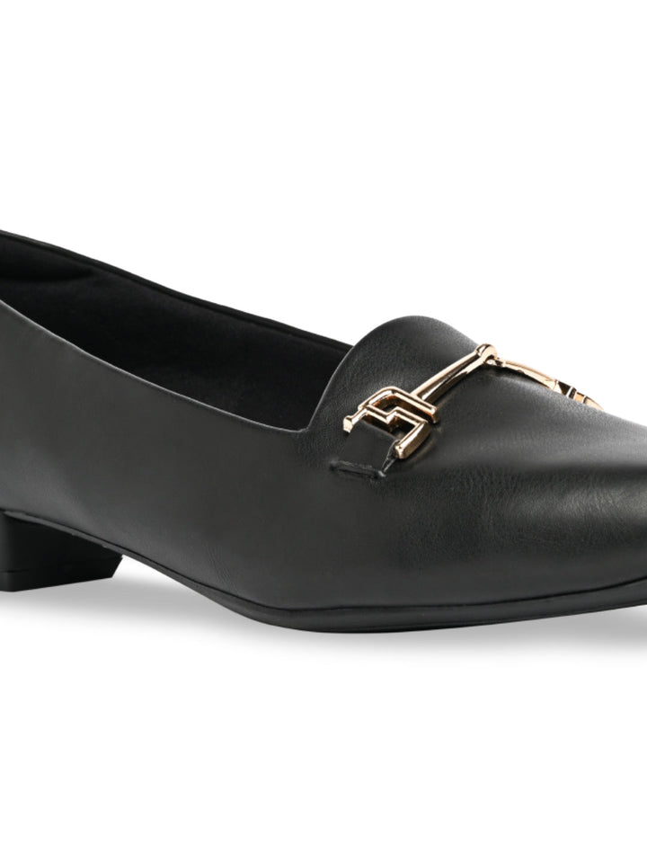 Rocia By Regal Black Women Square Toe Workwear Pumps