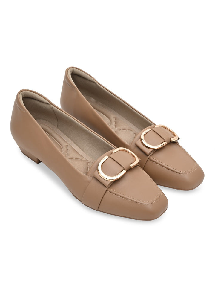 Rocia By Regal Chikoo Women Square Toe Buckled Work Wear Pumps