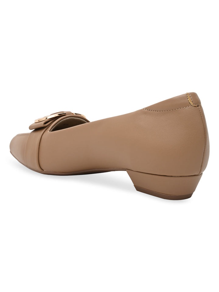 Rocia By Regal Chikoo Women Square Toe Buckled Work Wear Pumps