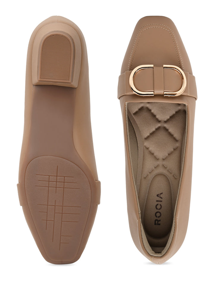 Rocia By Regal Chikoo Women Square Toe Buckled Work Wear Pumps