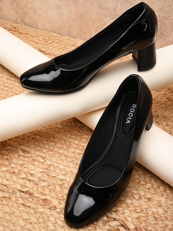 Rocia By Regal Black Women Patent Pumps