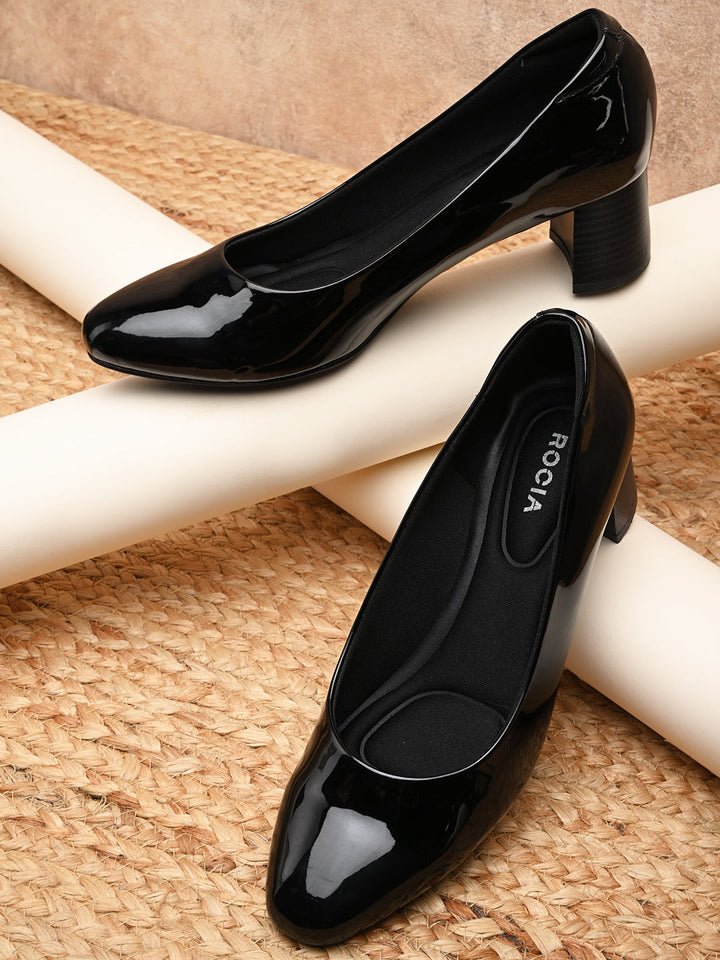 Rocia By Regal Black Women Patent Pumps