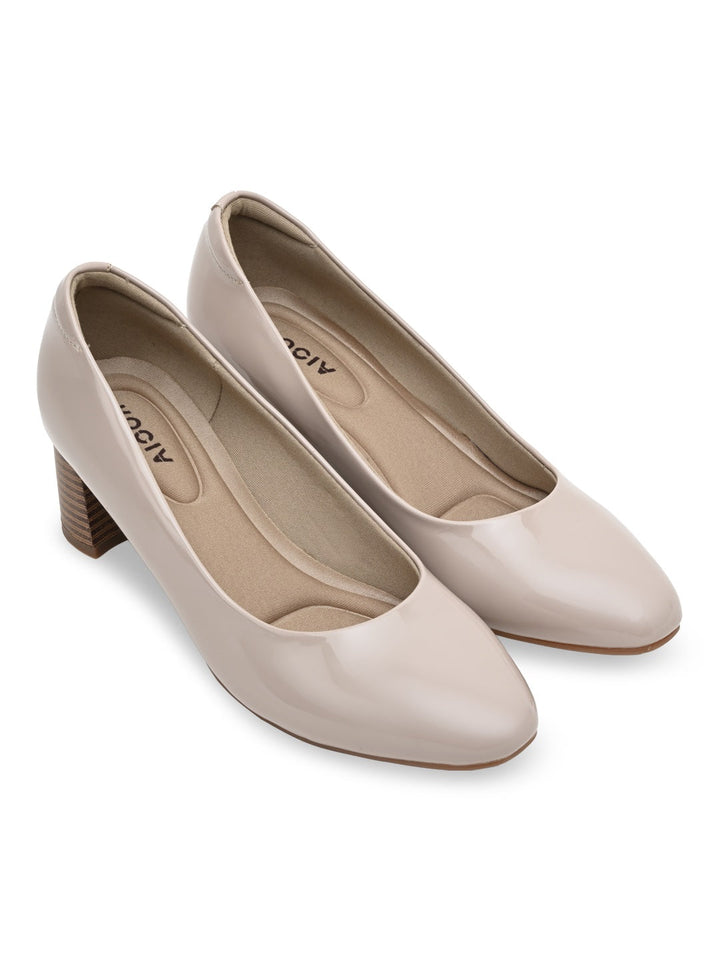 Rocia By Regal Nude Women Patent Pumps