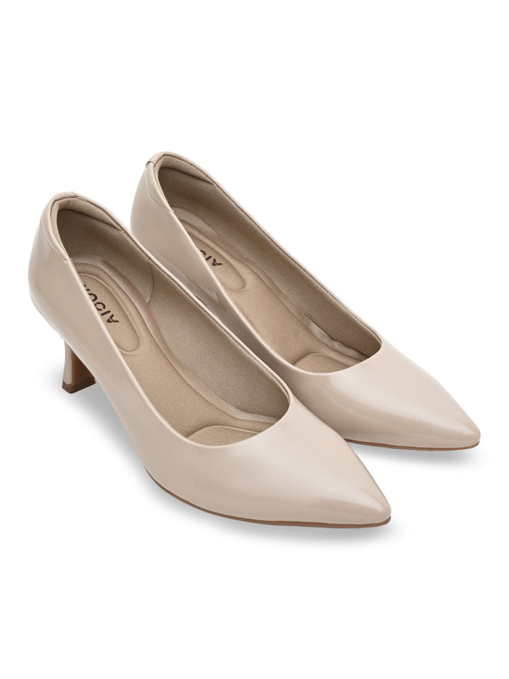 Rocia By Regal Beige Women Patent Stilettos