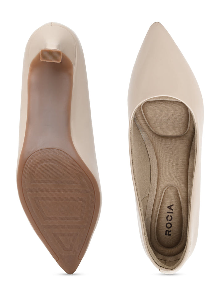 Rocia By Regal Beige Women Patent Stilettos