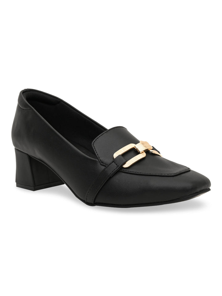 Rocia By Regal Black Women Buckled Work Pumps