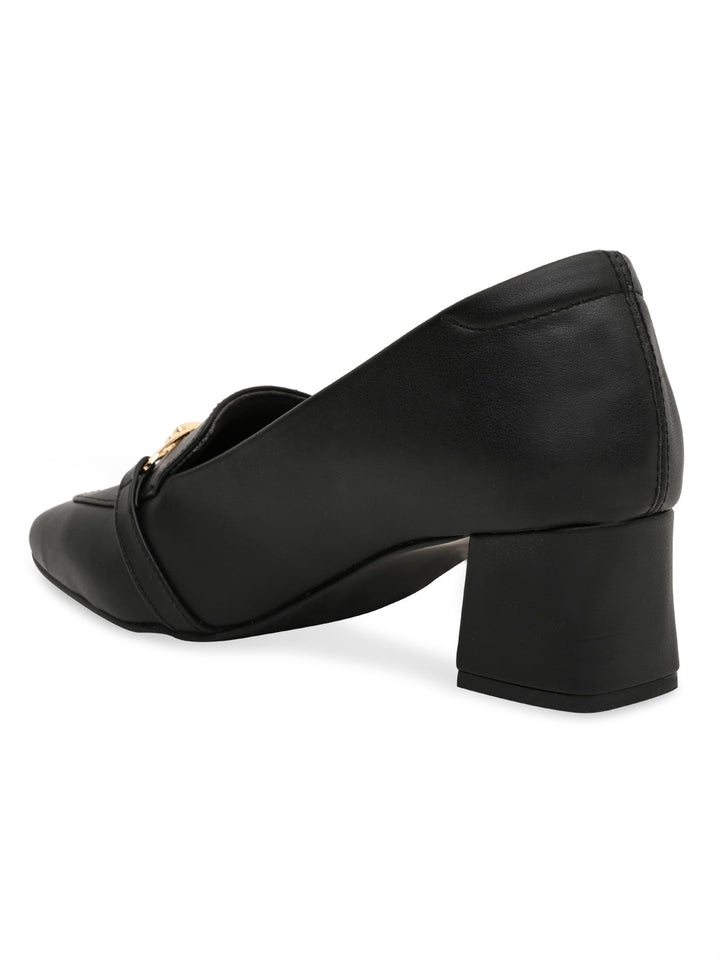 Rocia By Regal Black Women Buckled Work Pumps