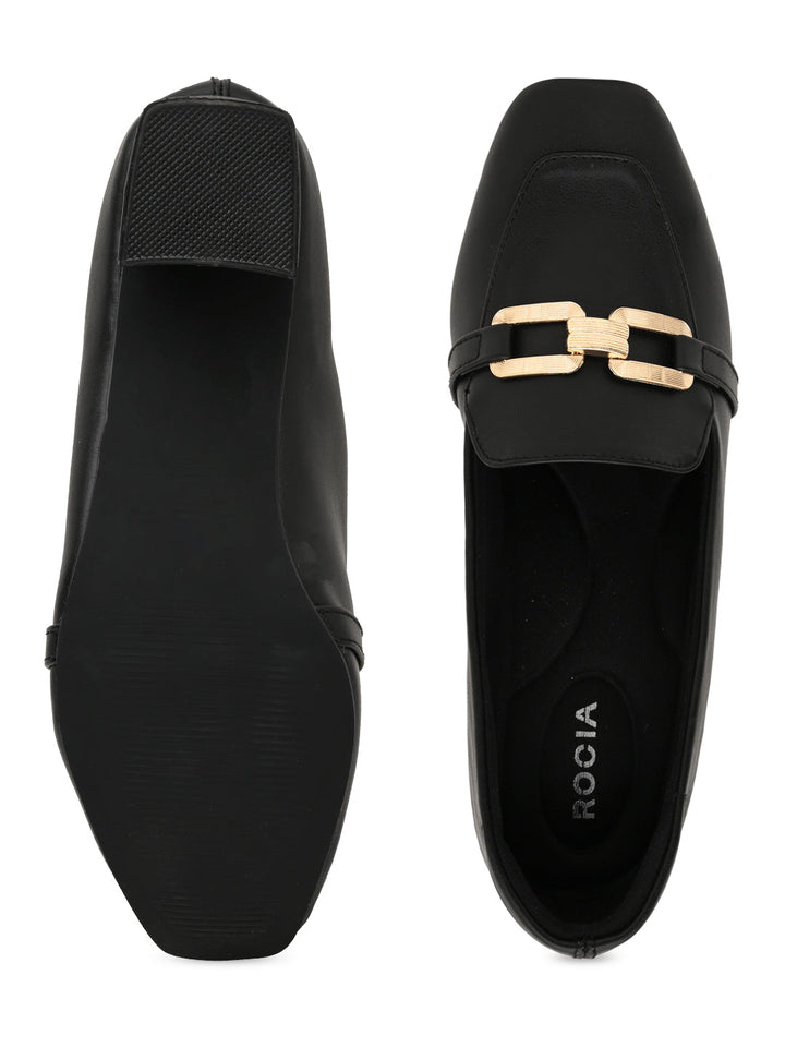 Rocia By Regal Black Women Buckled Work Pumps