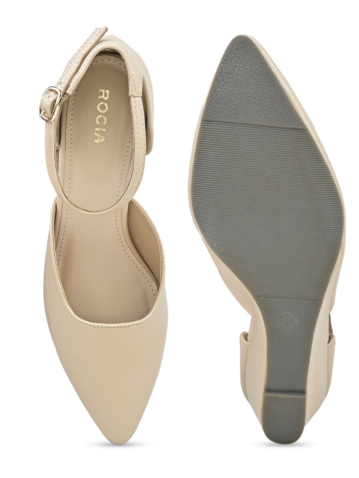 Rocia By Regal Beige Women Closed Toe Wedges