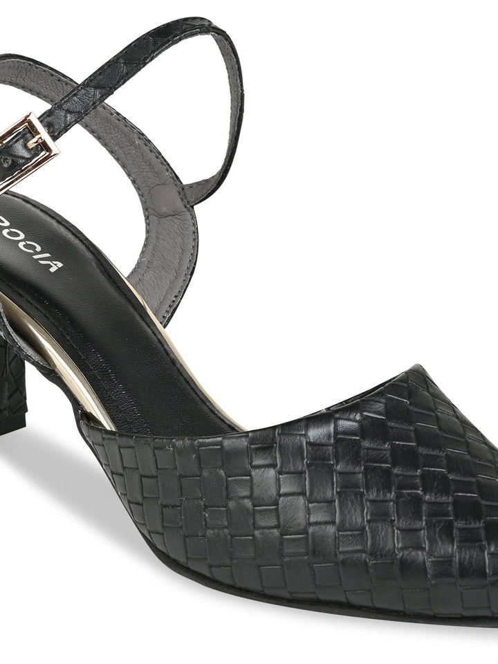 Rocia By Regal Black Women Woven Closed Toe Sandals