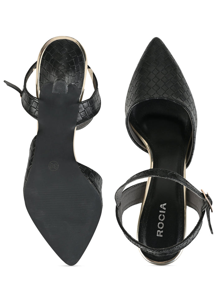 Rocia By Regal Black Women Woven Closed Toe Sandals