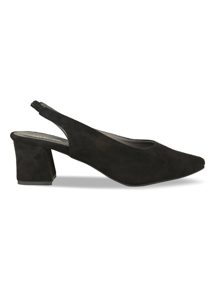 Rocia By Regal Black Women Suede Sling Backs