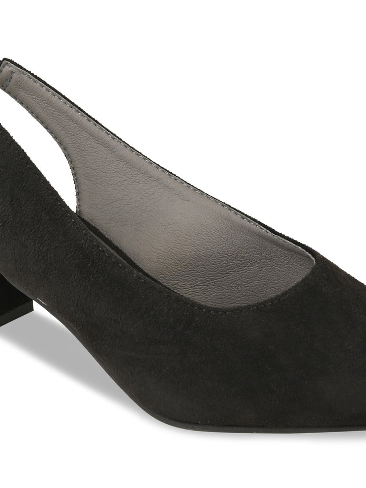 Rocia By Regal Black Women Suede Sling Backs