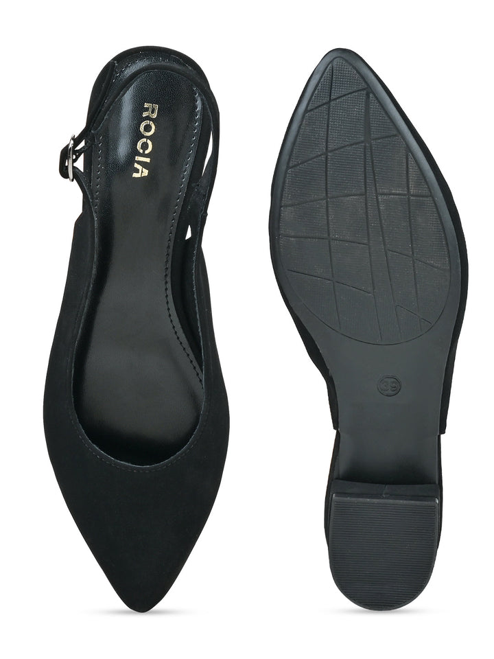 Rocia By Regal Black Women Sling Back Pumps