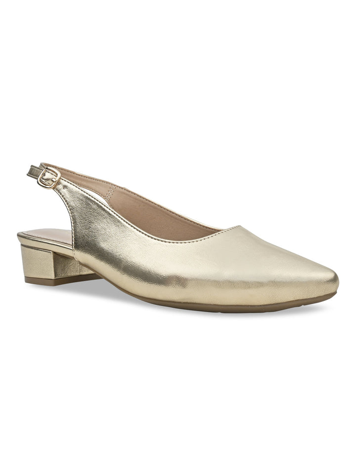 Rocia By Regal Gold Women Sling Back Pumps