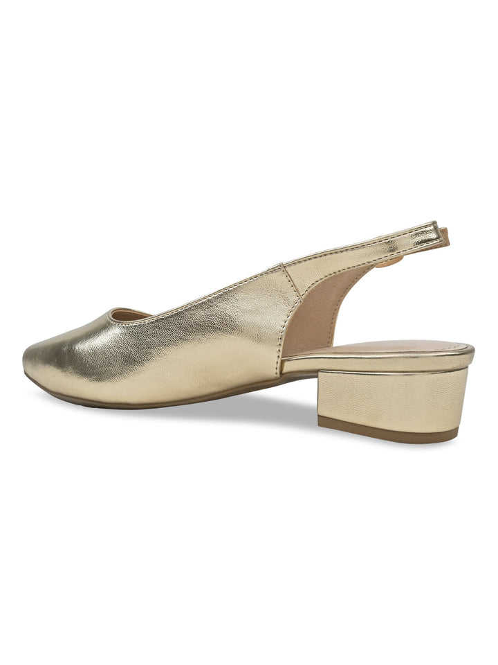 Rocia By Regal Gold Women Sling Back Pumps
