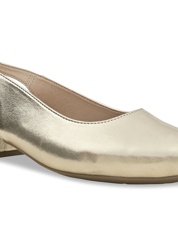 Rocia By Regal Gold Women Sling Back Pumps