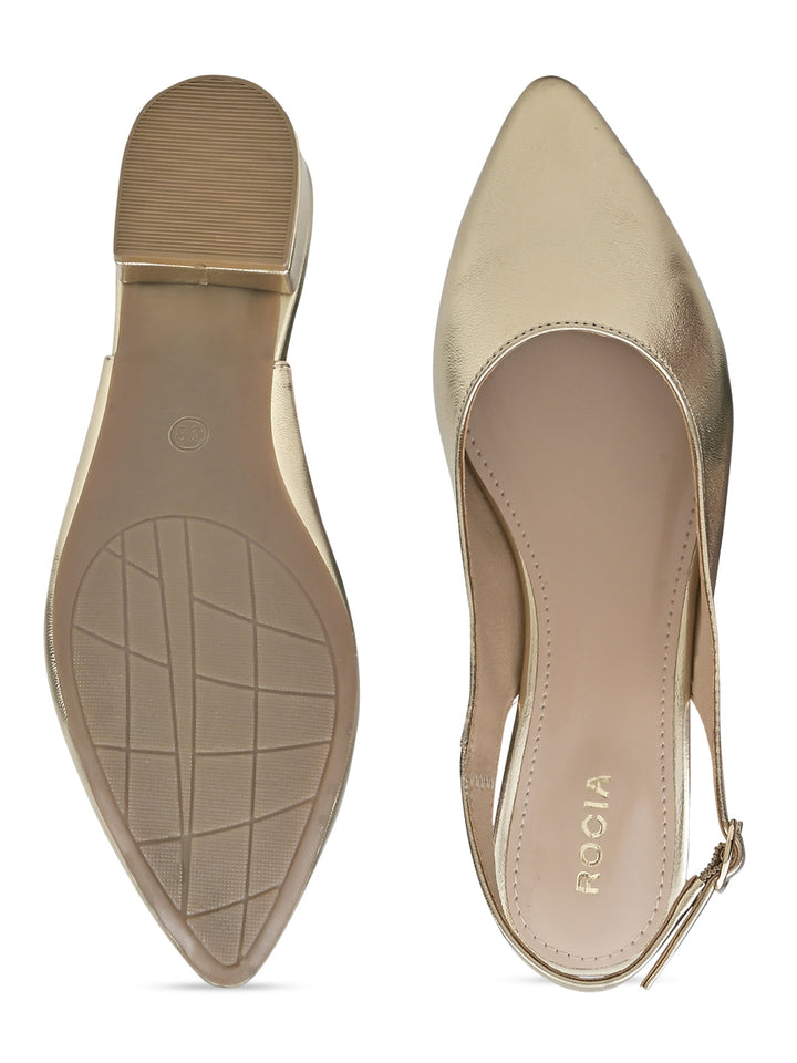 Rocia By Regal Gold Women Sling Back Pumps
