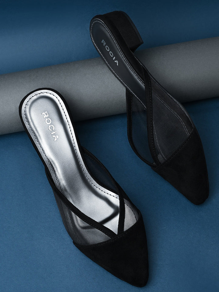 Rocia By Regal Black Women Block Heel Mules