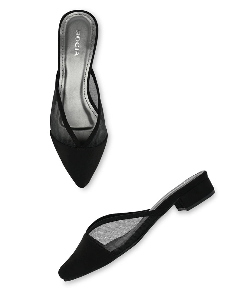 Rocia By Regal Black Women Block Heel Mules