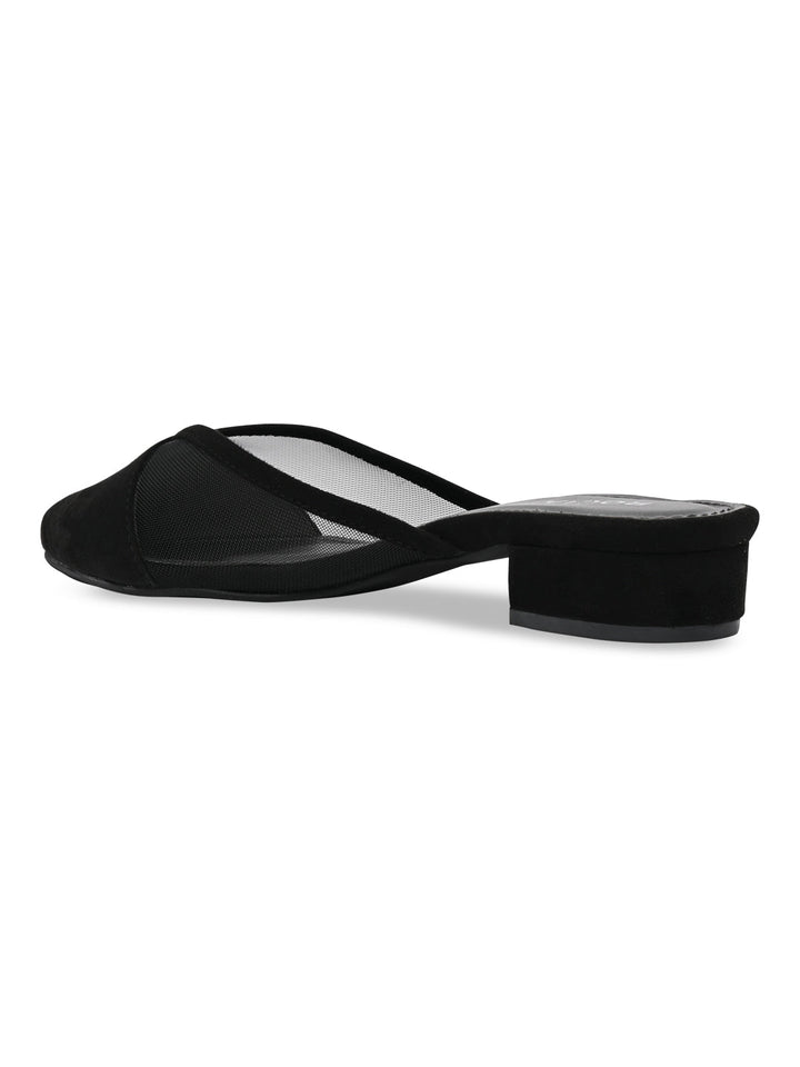 Rocia By Regal Black Women Block Heel Mules