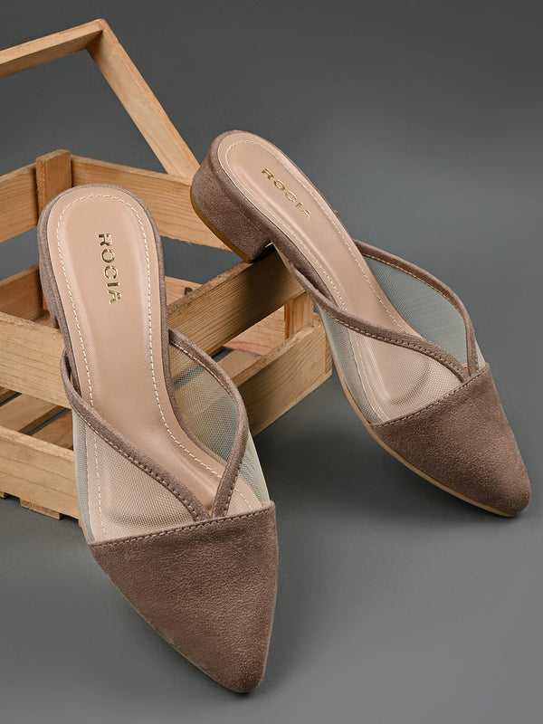 Rocia By Regal Camel Women Block Heel Mules