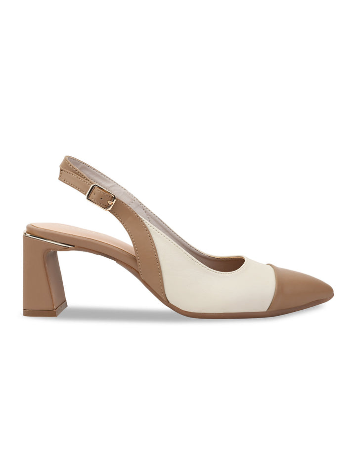 Rocia By Regal Ivory Women Block Heel Slingbacks