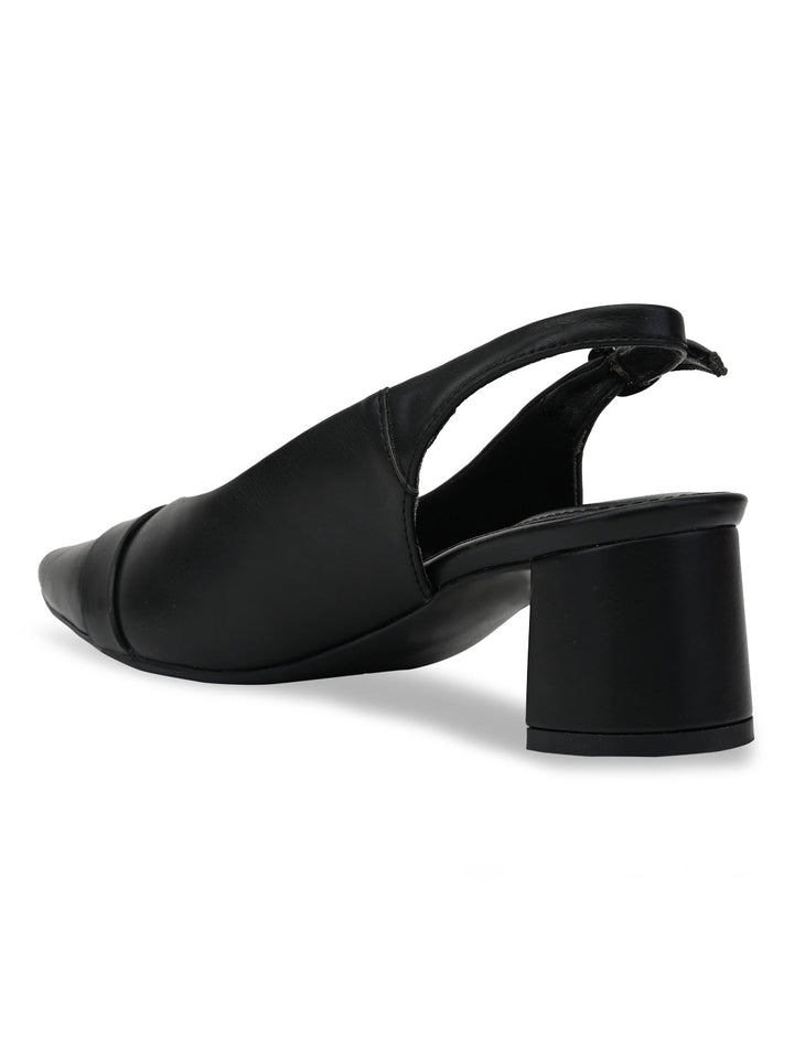Rocia By Regal Black Women Block Heel Slingbacks