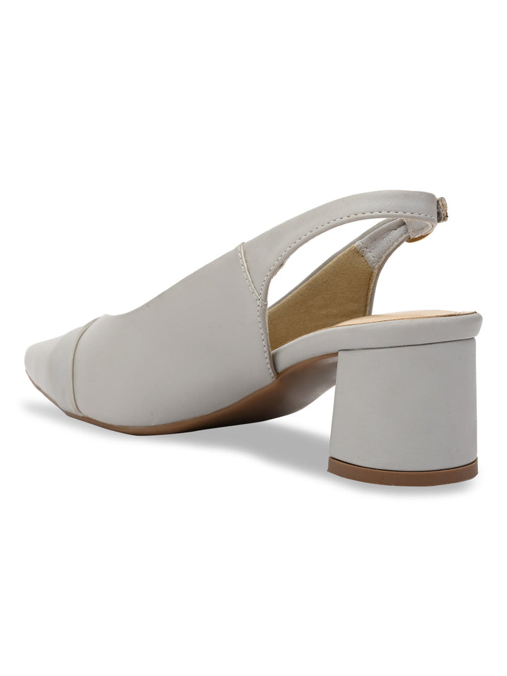 Rocia By Regal Grey Women Block Heel Slingbacks