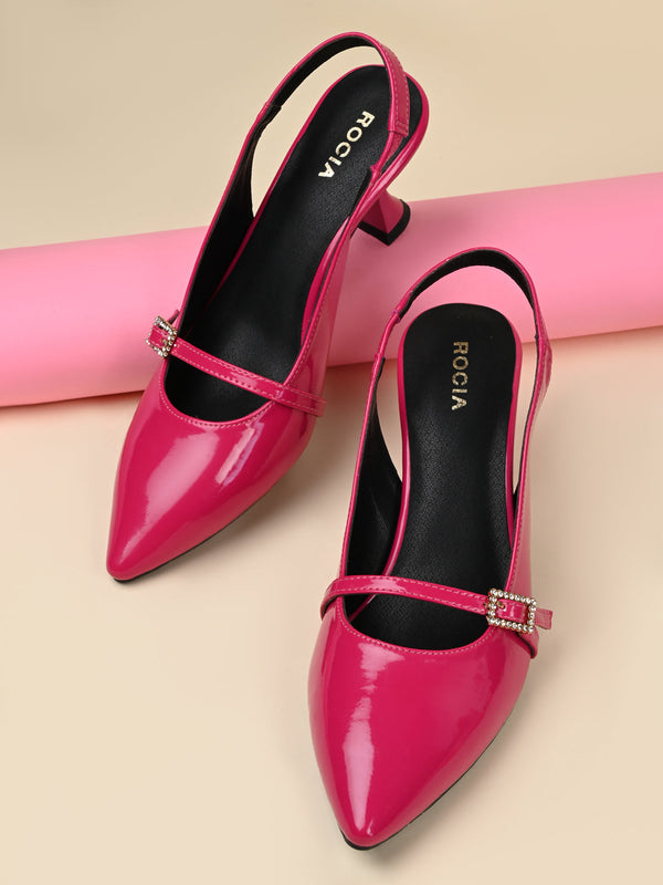 Rocia By Regal Pink Women High Heel Sling Back Pumps