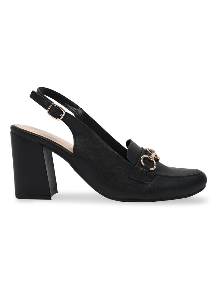 Rocia By Regal Black Women Sling Back Pumps