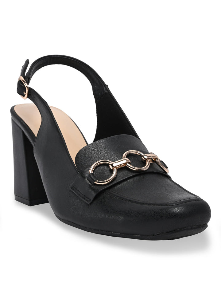 Rocia By Regal Black Women Sling Back Pumps