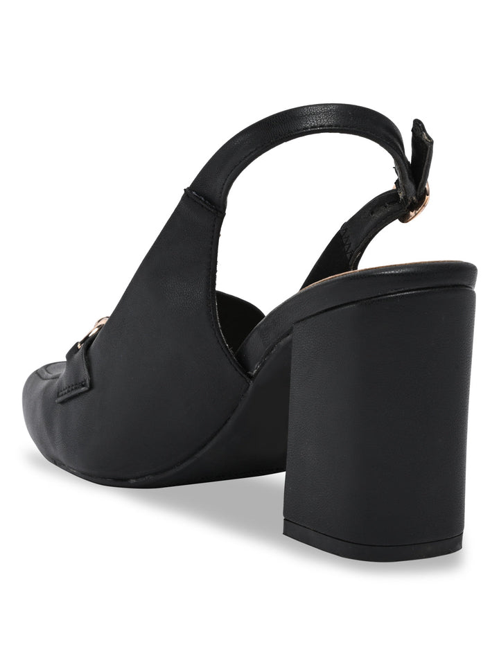 Rocia By Regal Black Women Sling Back Pumps