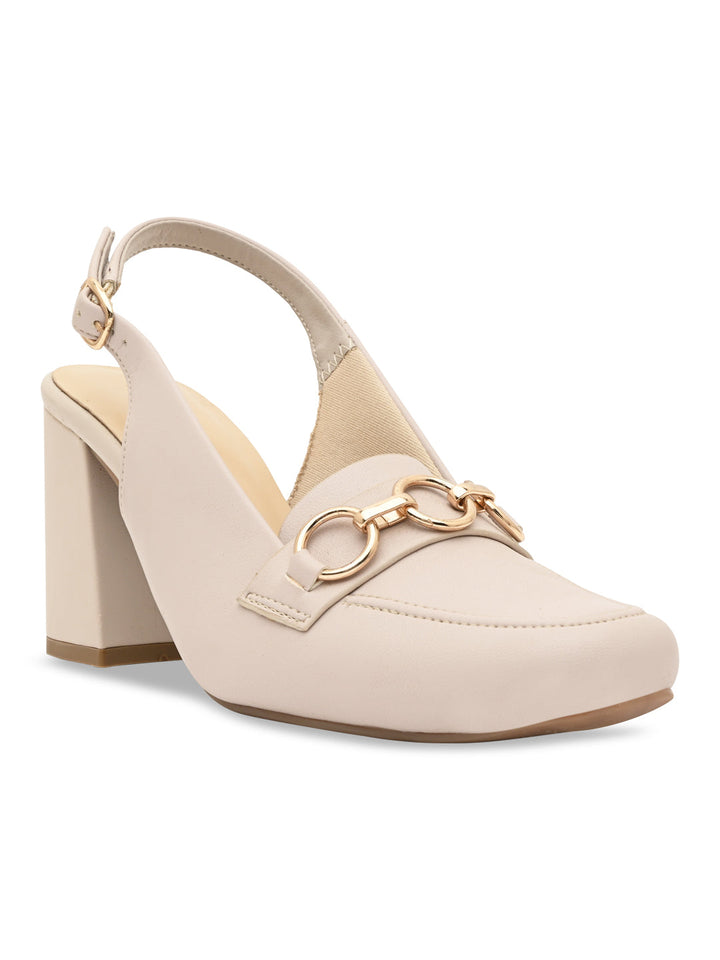 Rocia By Regal Ivory Women Sling Back Pumps