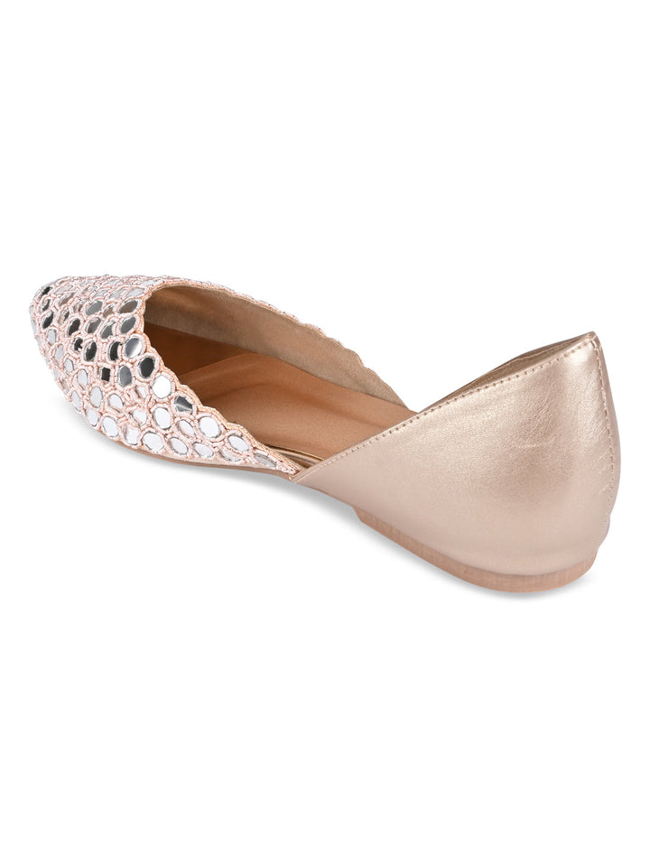 Rocia By Regal Rose Gold Women Abla Work Mojaris