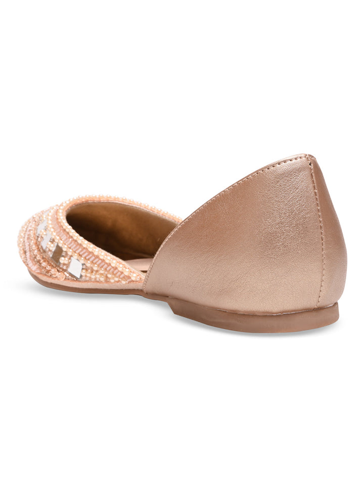 Rocia By Regal Rose Gold Women Embroidered Mojaris