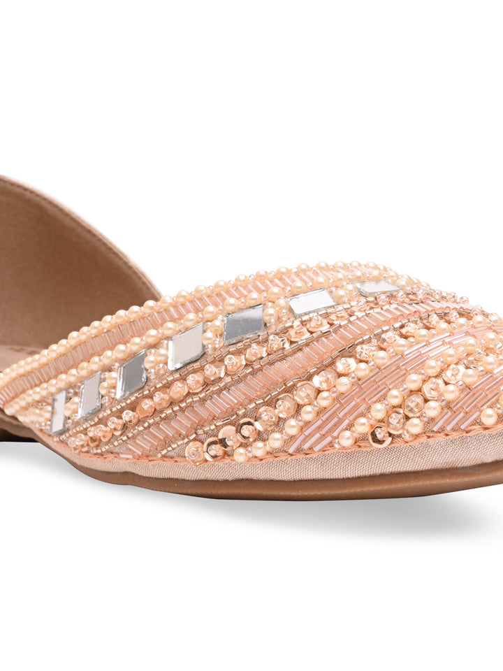 Rocia By Regal Rose Gold Women Embroidered Mojaris