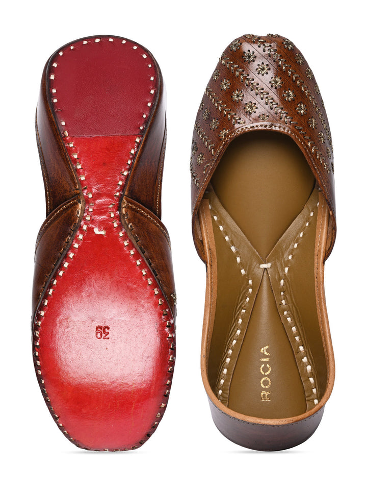 Rocia By Regal Brown Women Leather Jutties