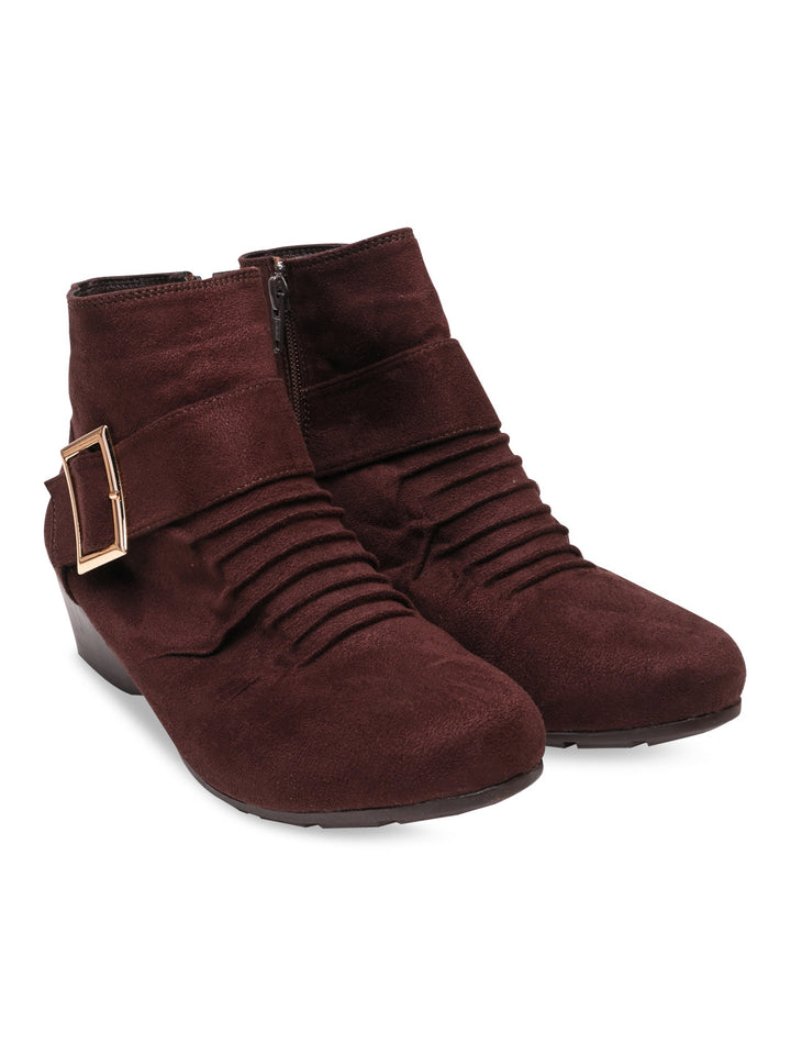 Rocia By Regal Brown Women Suede Ankle Length Boots