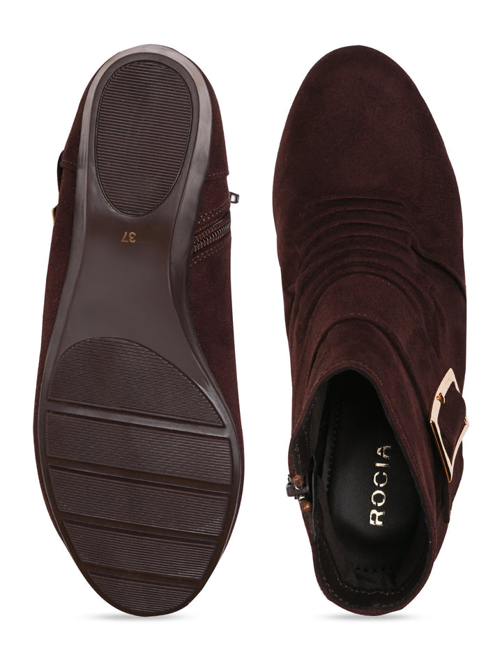 Rocia By Regal Brown Women Suede Ankle Length Boots