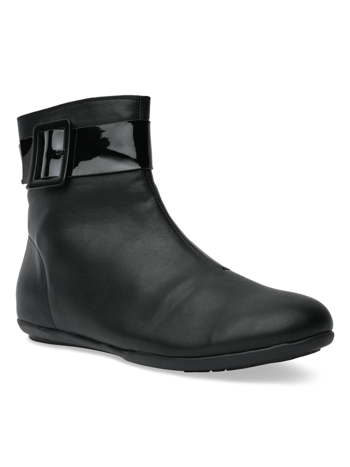 Rocia By Regal Black Women Ankle Length Flat Boots