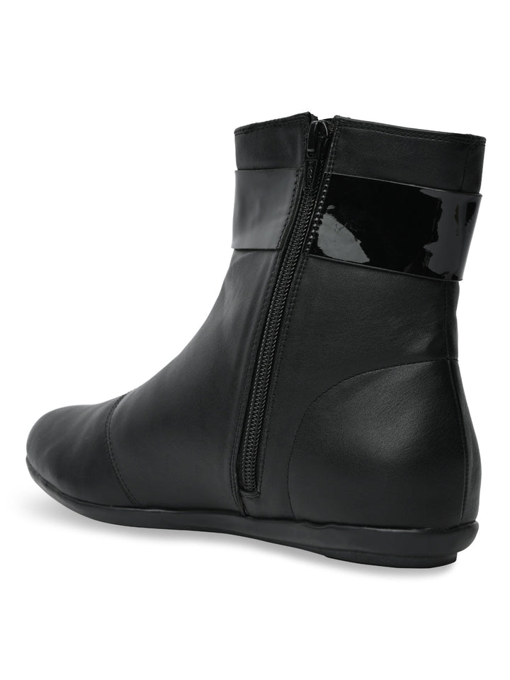 Rocia By Regal Black Women Ankle Length Flat Boots