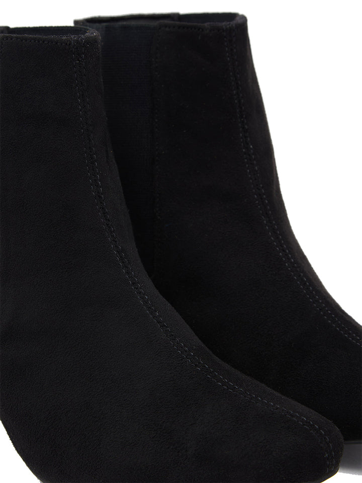 Rocia By Regal Black Women Suede Ankle Length Block Heel Boots