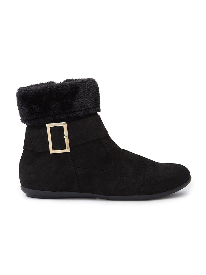Rocia By Regal Black Women Ankle Length Suede Boots